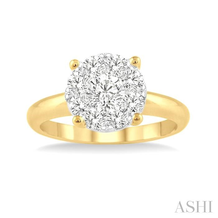 1/2 Ctw Shine Bright Round Cut Diamond Ring in 14K Yellow and White Gold
