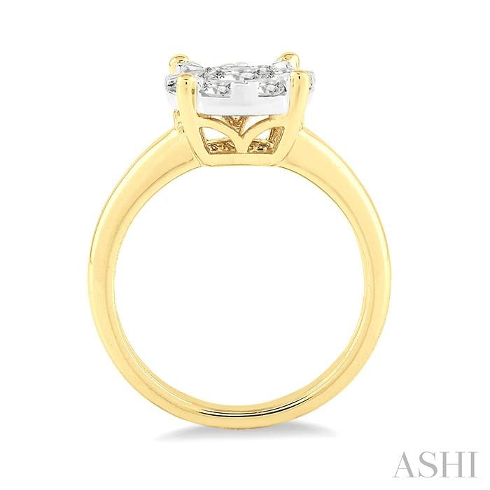 1/2 Ctw Shine Bright Round Cut Diamond Ring in 14K Yellow and White Gold