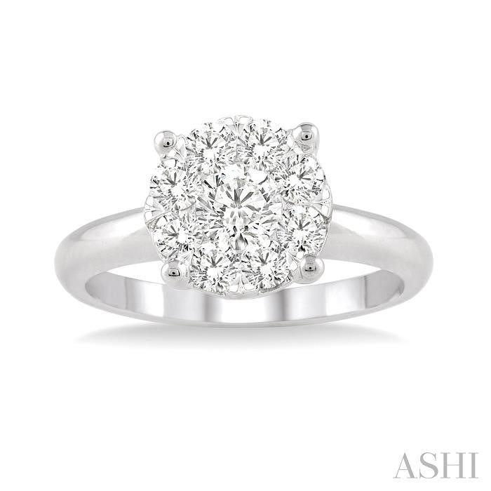 1/2 Ctw Shine Bright Round Cut Diamond Ring in 14K White Gold