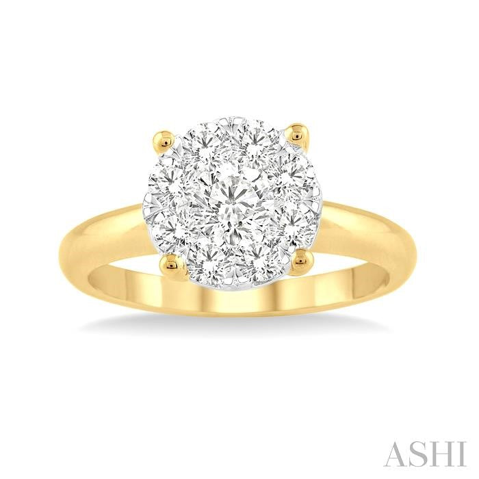 1/2 Ctw Shine Bright Round Cut Diamond Ring in 14K Yellow and White Gold