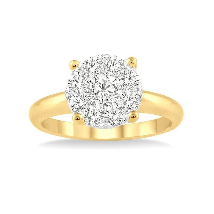 1/3 Ctw Shine Bright Round Cut Diamond Ring in 14K Yellow and White Gold