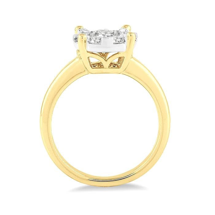 1/3 Ctw Shine Bright Round Cut Diamond Ring in 14K Yellow and White Gold