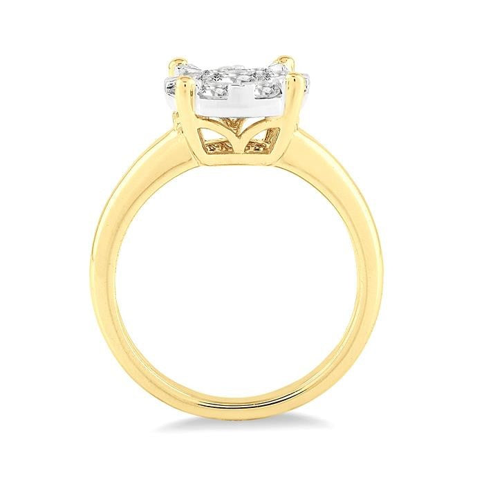 1/3 Ctw Shine Bright Round Cut Diamond Ring in 14K Yellow and White Gold