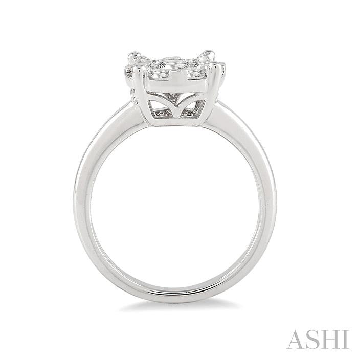1/3 Ctw Shine Bright Round Cut Diamond Ring in 14K White Gold