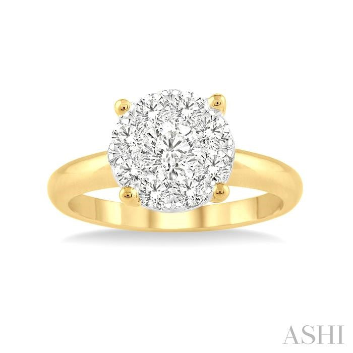 1/3 Ctw Shine Bright Round Cut Diamond Ring in 14K Yellow and White Gold