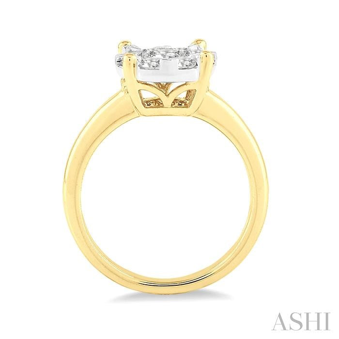 1/3 Ctw Shine Bright Round Cut Diamond Ring in 14K Yellow and White Gold