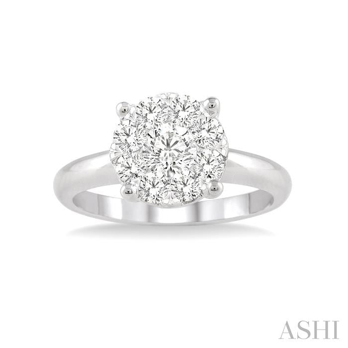 1/3 Ctw Shine Bright Round Cut Diamond Ring in 14K White Gold