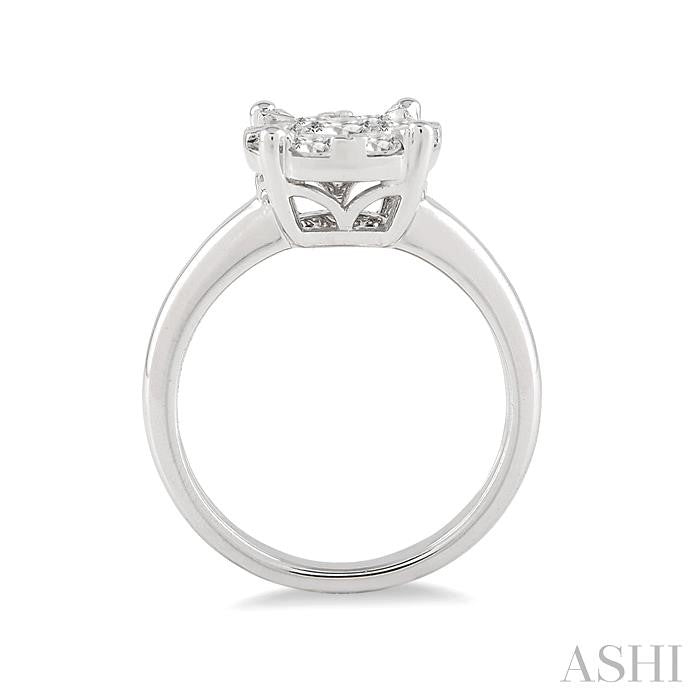 1/3 Ctw Shine Bright Round Cut Diamond Ring in 14K White Gold