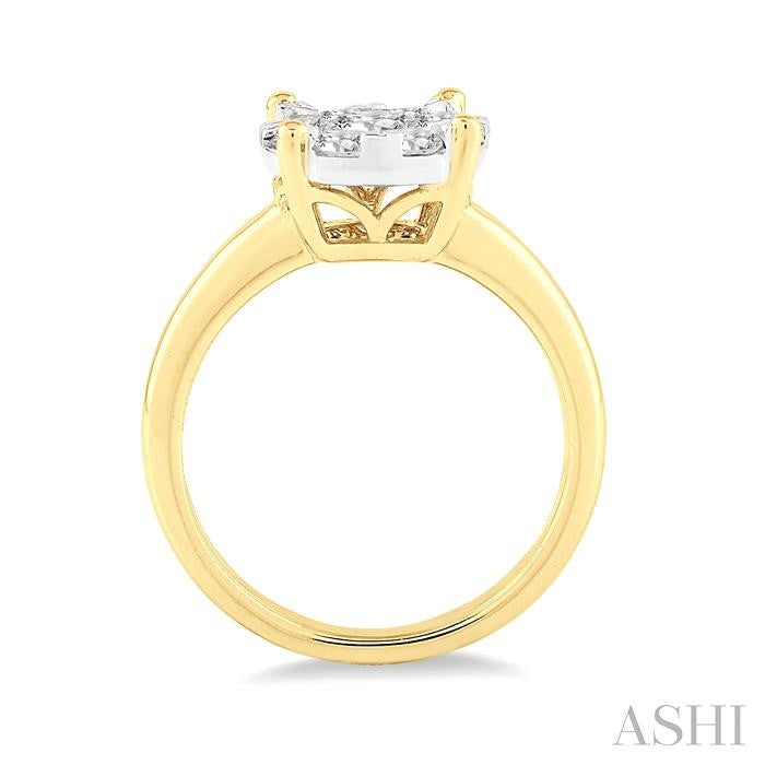 1/3 Ctw Shine Bright Round Cut Diamond Ring in 14K Yellow and White Gold