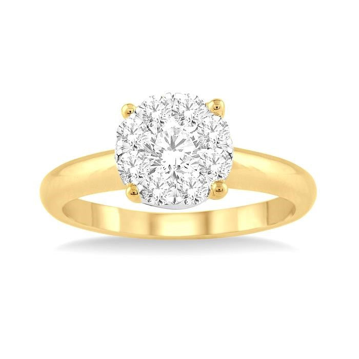 1/4 Ctw Shine Bright Round Cut Diamond Ring in 14K Yellow and White Gold