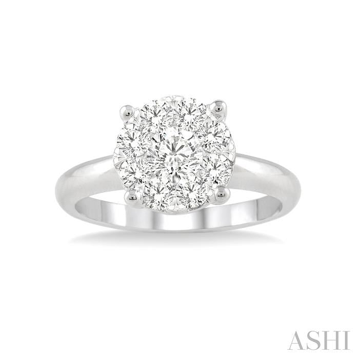 1/4 Ctw Shine Bright Round Cut Diamond Ring in 14K White Gold