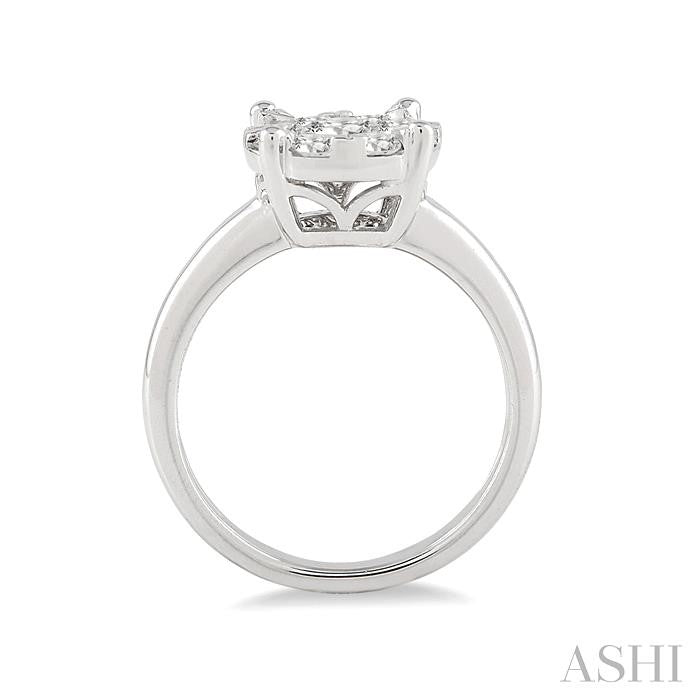 1/4 Ctw Shine Bright Round Cut Diamond Ring in 14K White Gold