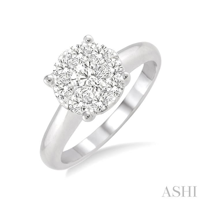 1/4 Ctw Shine Bright Round Cut Diamond Ring in 14K White Gold
