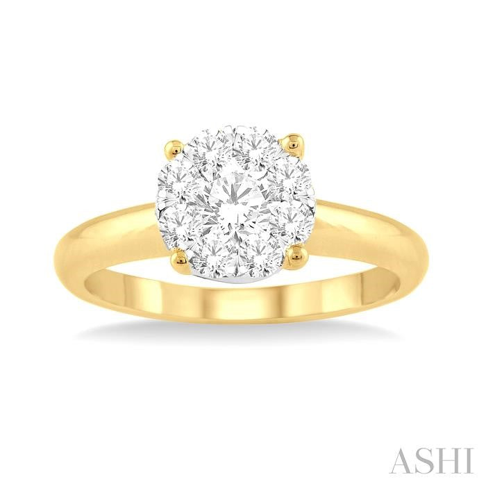 1/8 Ctw Shine Bright Round Cut Diamond Ring in 14K Yellow and White Gold