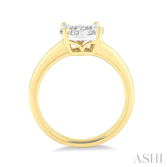 1/8 Ctw Shine Bright Round Cut Diamond Ring in 14K Yellow and White Gold
