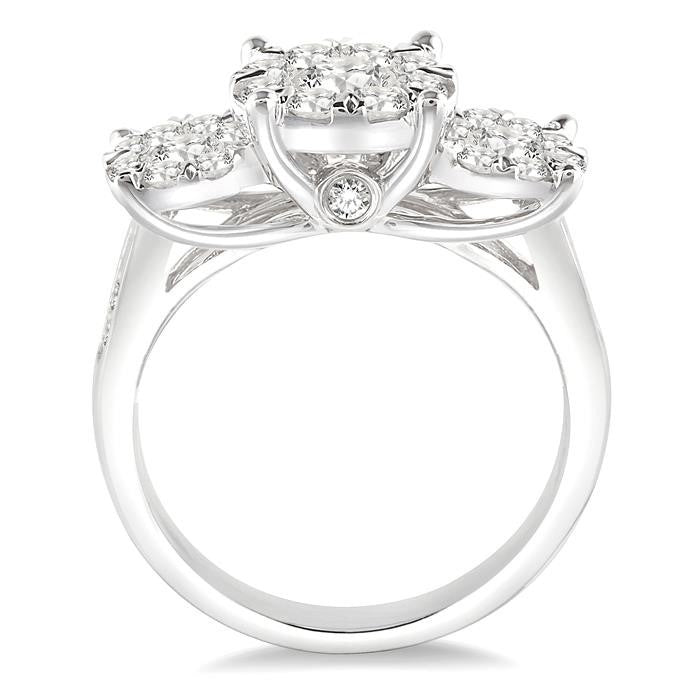 2 Ctw Shine Bright Round Cut Diamond Ring in 14K White Gold