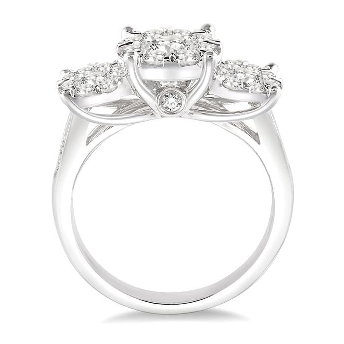 1 1/2 Ctw Shine Bright Round Cut Diamond Ring in 14K White Gold