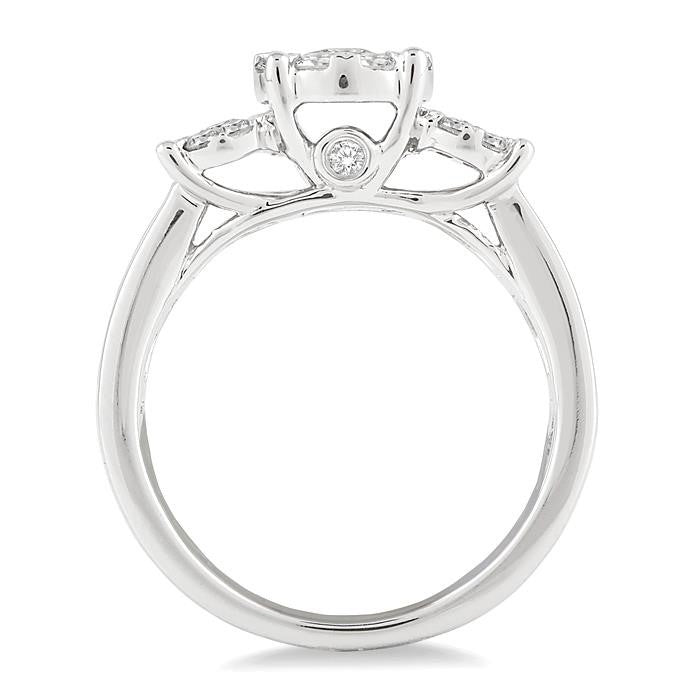 1 Ctw Shine Bright Round Cut Diamond Ring in 14K White Gold