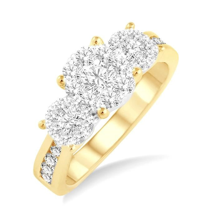 1 Ctw Shine Bright Round Cut Diamond Ring in 14K Yellow and White Gold