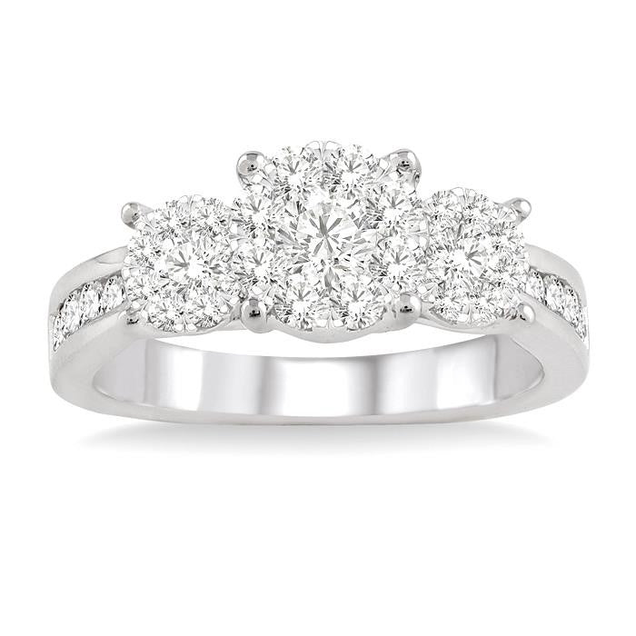 1 Ctw Shine Bright Round Cut Diamond Ring in 14K White Gold