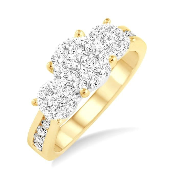 1 Ctw Shine Bright Round Cut Diamond Ring in 14K Yellow and White Gold