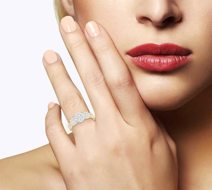1 Ctw Shine Bright Round Cut Diamond Ring in 14K Yellow and White Gold