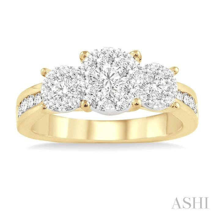 1 Ctw Shine Bright Round Cut Diamond Ring in 14K Yellow and White Gold