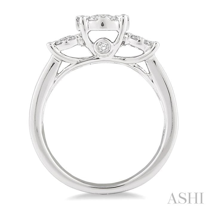 1 Ctw Shine Bright Round Cut Diamond Ring in 14K White Gold