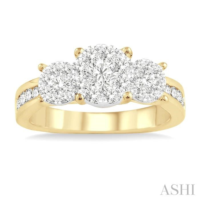 1 Ctw Shine Bright Round Cut Diamond Ring in 14K Yellow and White Gold