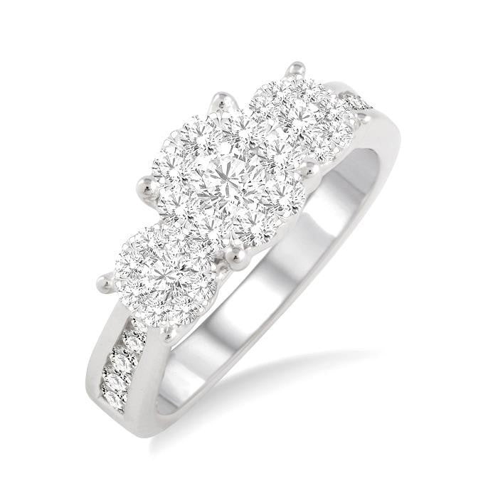 3/4 Ctw Shine Bright Round Cut Diamond Ring in 14K White Gold