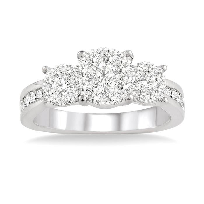 3/4 Ctw Shine Bright Round Cut Diamond Ring in 14K White Gold