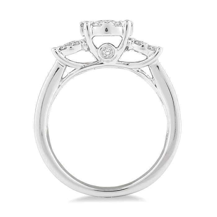3/4 Ctw Shine Bright Round Cut Diamond Ring in 14K White Gold