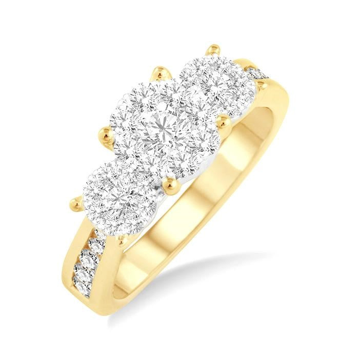 3/4 Ctw Shine Bright Round Cut Diamond Ring in 14K Yellow and White Gold