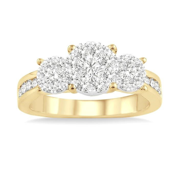 3/4 Ctw Shine Bright Round Cut Diamond Ring in 14K Yellow and White Gold
