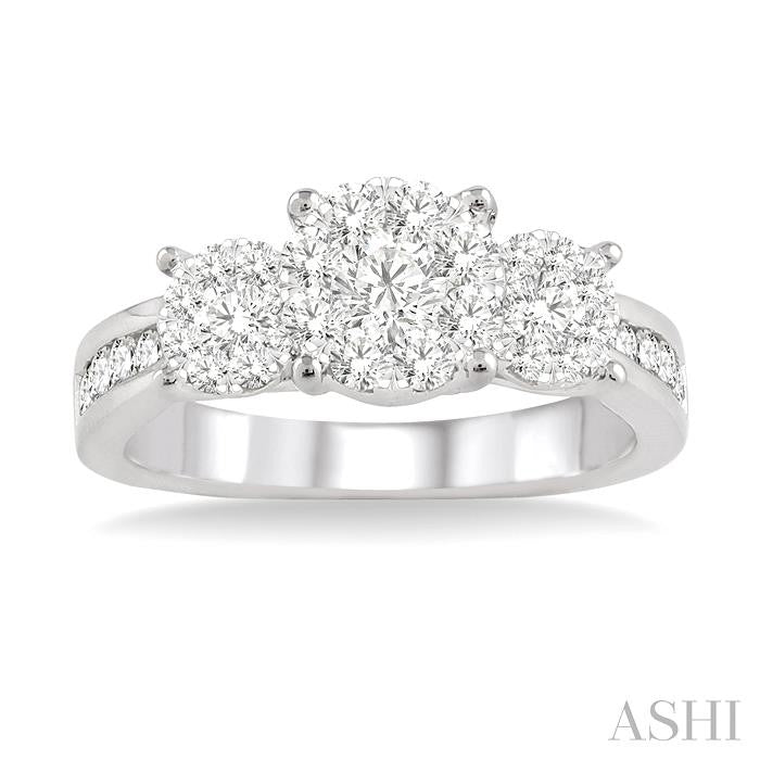 3/4 Ctw Shine Bright Round Cut Diamond Ring in 14K White Gold