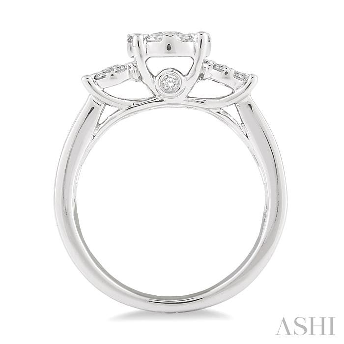 3/4 Ctw Shine Bright Round Cut Diamond Ring in 14K White Gold