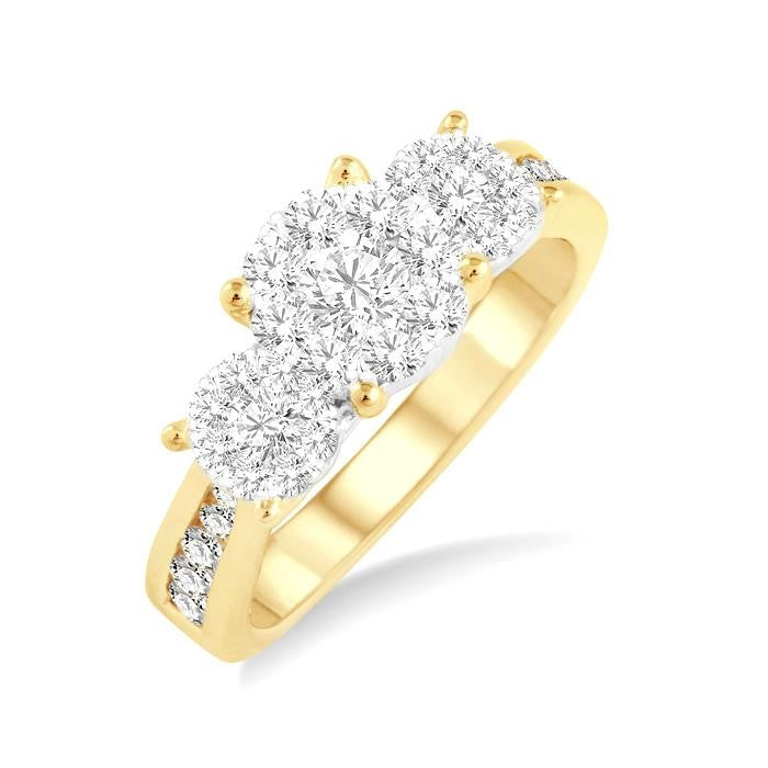 1/2 Ctw Shine Bright Round Cut Diamond Ring in 14K Yellow and White Gold