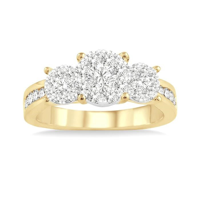 1/2 Ctw Shine Bright Round Cut Diamond Ring in 14K Yellow and White Gold
