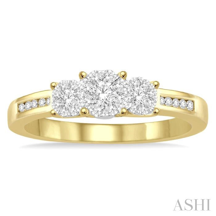 1/3 Ctw Shine Bright Round Cut Diamond Ring in 14K Yellow and White Gold