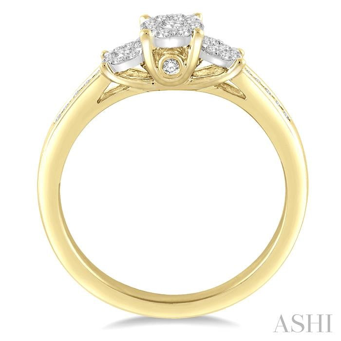 1/3 Ctw Shine Bright Round Cut Diamond Ring in 14K Yellow and White Gold