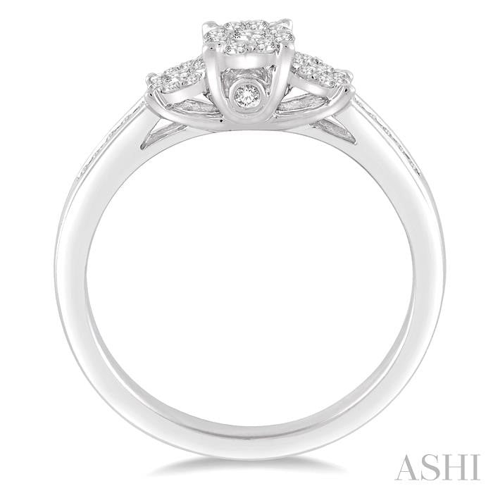 1/3 Ctw Round Cut Diamond Shine Bright Ring in 14K White Gold