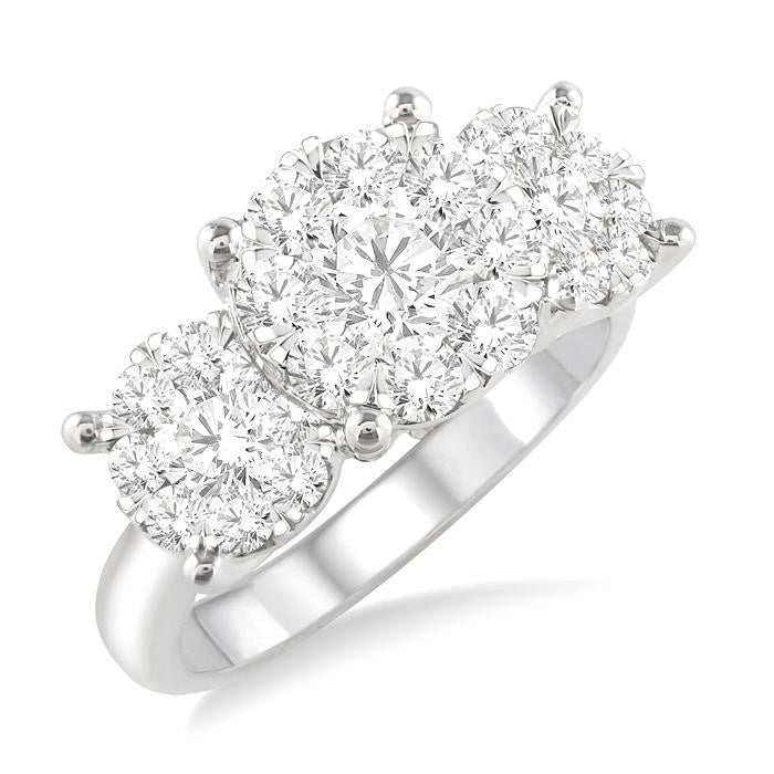 2 Ctw Shine Bright Round Cut Diamond Ring in 14K White Gold