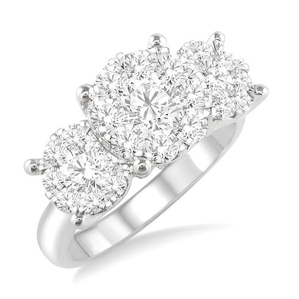 2 Ctw Shine Bright Round Cut Diamond Ring in 14K White Gold