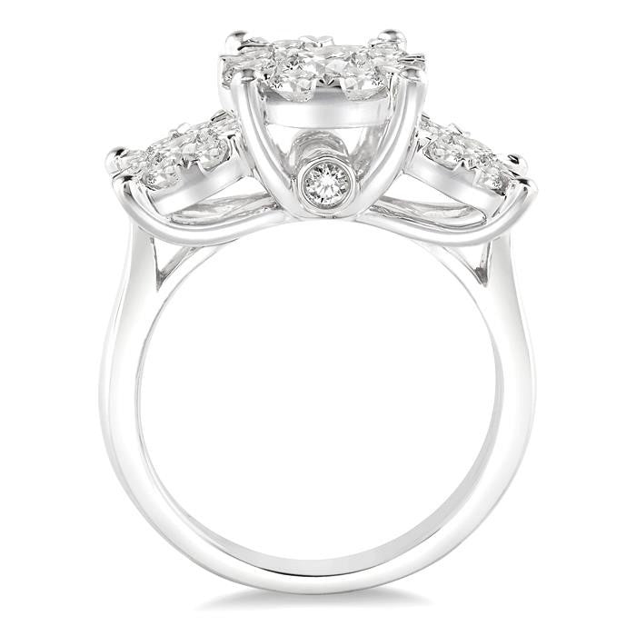 2 Ctw Shine Bright Round Cut Diamond Ring in 14K White Gold
