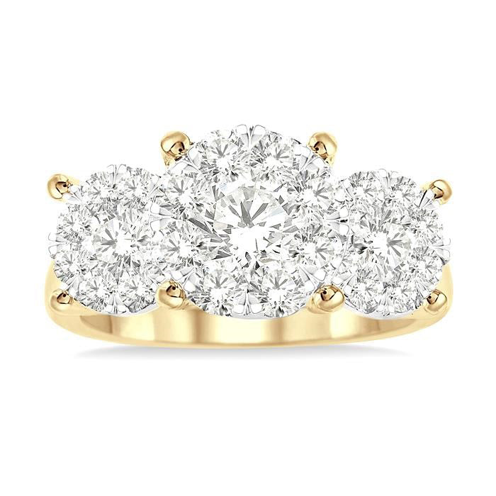 Hibiscus Aureole Diamond Engagement Ring