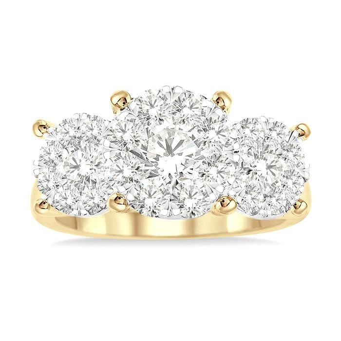 1 1/2 Ctw Shine Bright Round Cut Diamond Ring in 14K Yellow and White Gold