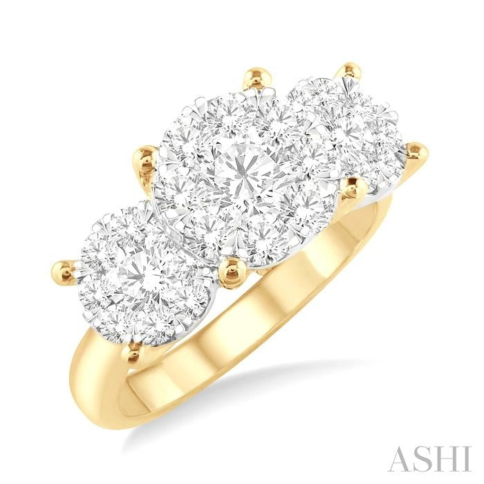 1 1/2 Ctw Shine Bright Round Cut Diamond Ring in 14K Yellow and White Gold