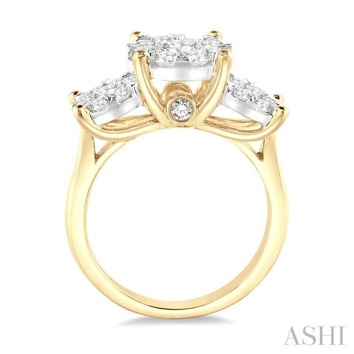 1 1/2 Ctw Shine Bright Round Cut Diamond Ring in 14K Yellow and White Gold