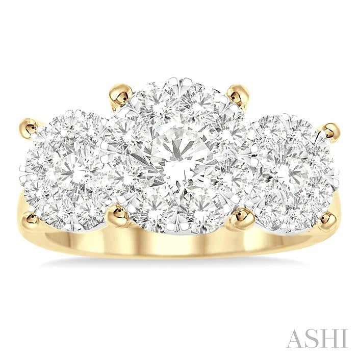 2 Ctw Shine Bright Round Cut Diamond Ring in 14K Yellow and White Gold