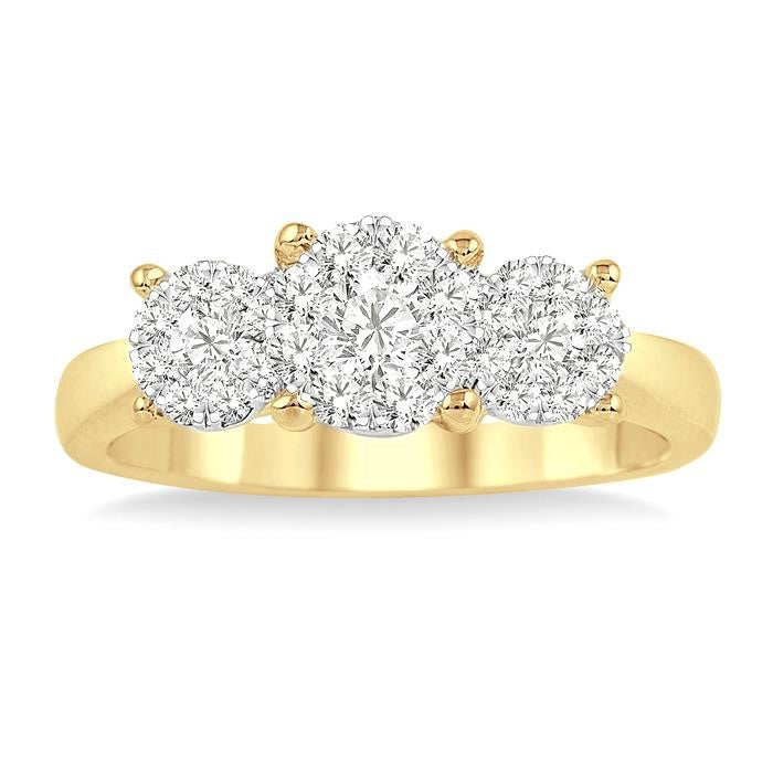 1 Ctw Shine Bright Round Cut Diamond Ring in 14K Yellow and White Gold